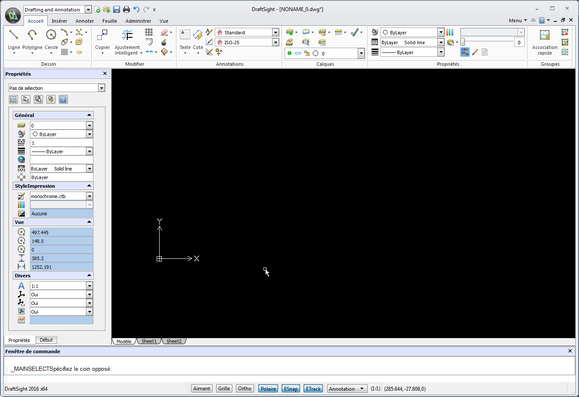 La nouvelle interface de DraftSight 2016